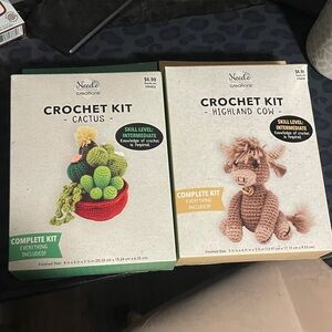 NWT Needle Creations Crochet Kit Set - Cactus and Highland Cow
